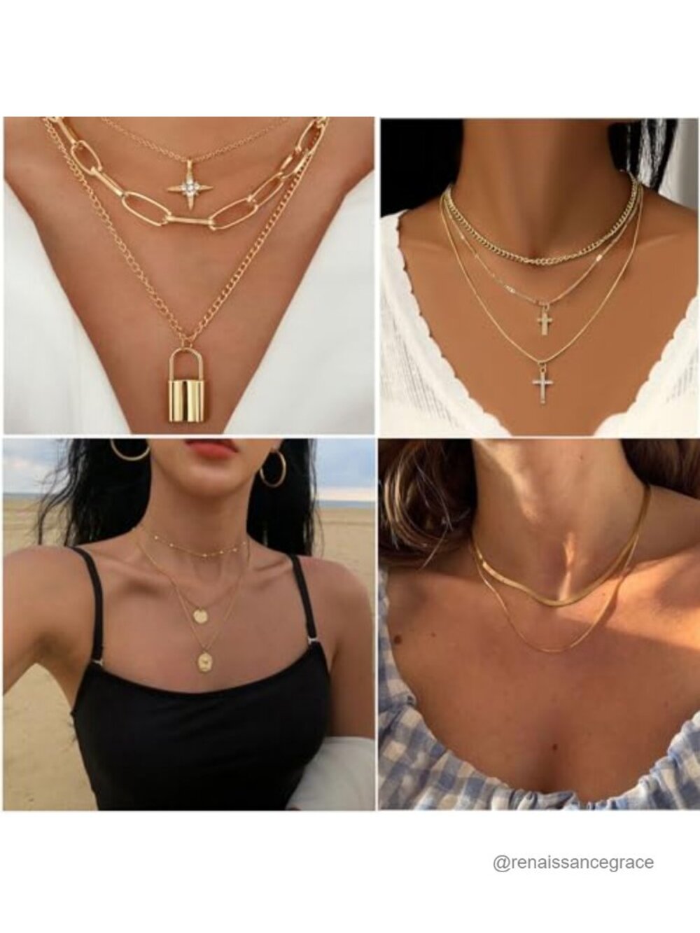73pcs Gold Plated Jewelry Set Women Layered Necklace Earrings Rings Anklet Gift